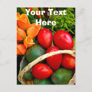 Cartão Postal Fruta tropical personalizável