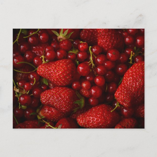 Cartão Postal Frutas Vermelhas e Morangos (Frente)