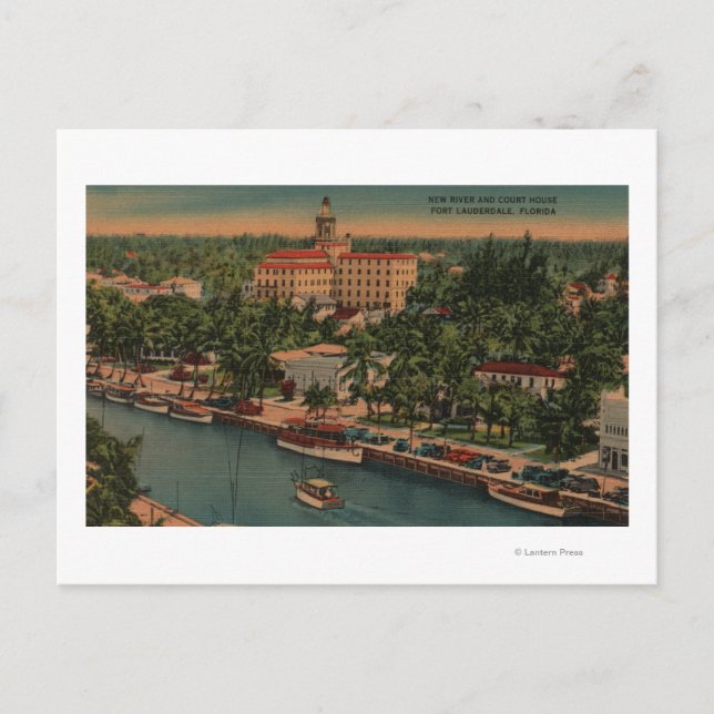 Cartão Postal Ft. Lauderdale, FL - Vista do Novo Rio e Tribunal (Frente)
