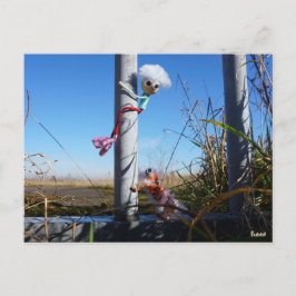 Cartão Postal Fubby fantasie, op de vlucht voor een dier.