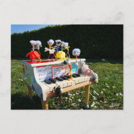 Cartão Postal Fubby's op piano die muziek maken en dansen.