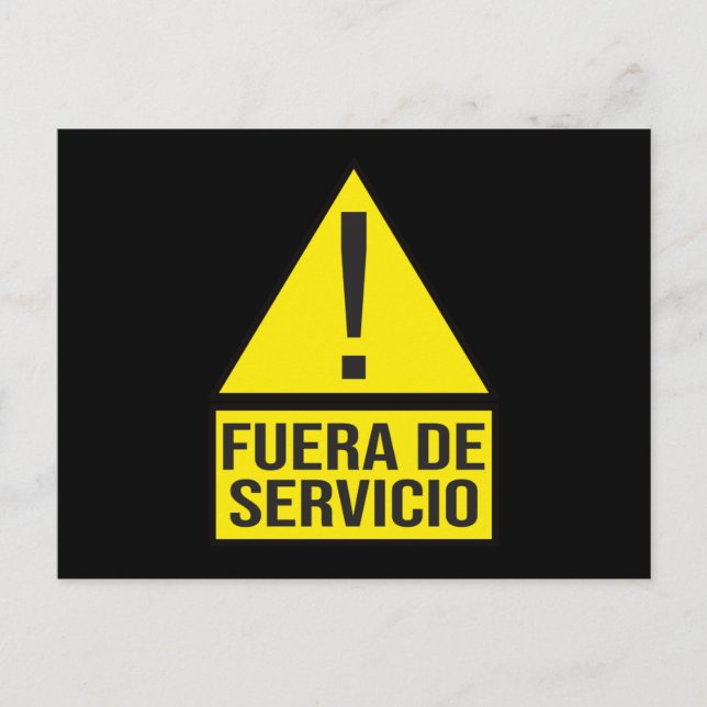 Cartão Postal Fuera de Servicio (Frente)