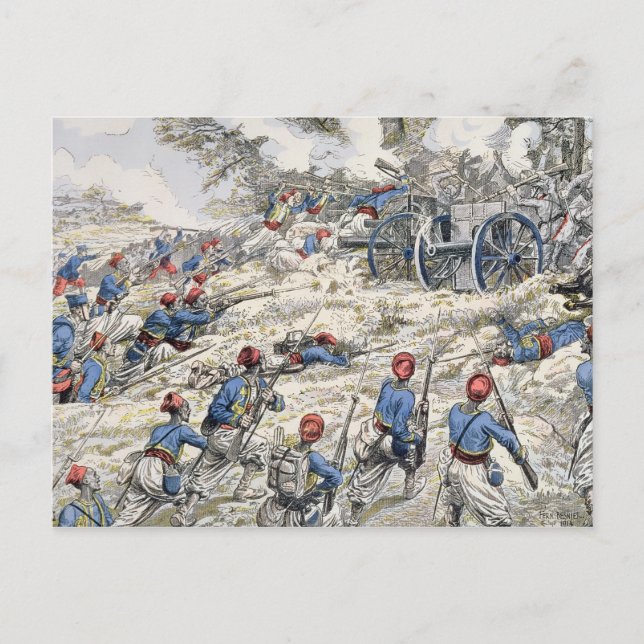 Cartão Postal Fuga argelina do exército francês (Frente)