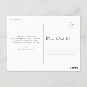 Cartão Postal fugimos do anúncio do casamento da caligrafia