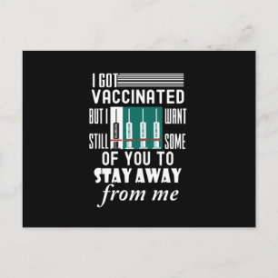 Cartão Postal fui vacinado, mas fique longe de mim