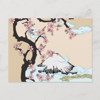 Cartão Postal Fuji e Sakura