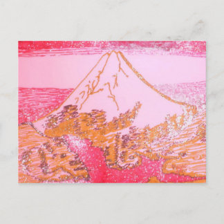 Cartão Postal Fuji Japão - Desenho de Hokusai Paint