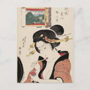 Cartão Postal Fukagawa Hachiman no Shin Fuji, da série