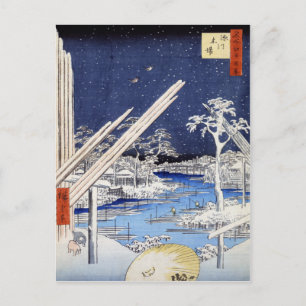 Cartão Postal Fukagawa kiba, Ando Hiroshige