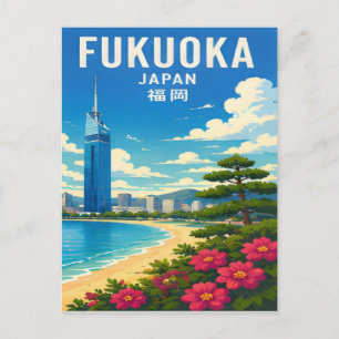 Cartão Postal Fukuoka Japão Costa de Kyushu & Cultura Gastronômi