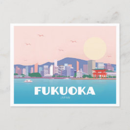 Cartão Postal Fukuoka Japão Pastel Viagem