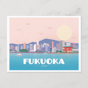 Cartão Postal Fukuoka Japão Pastel Viagem