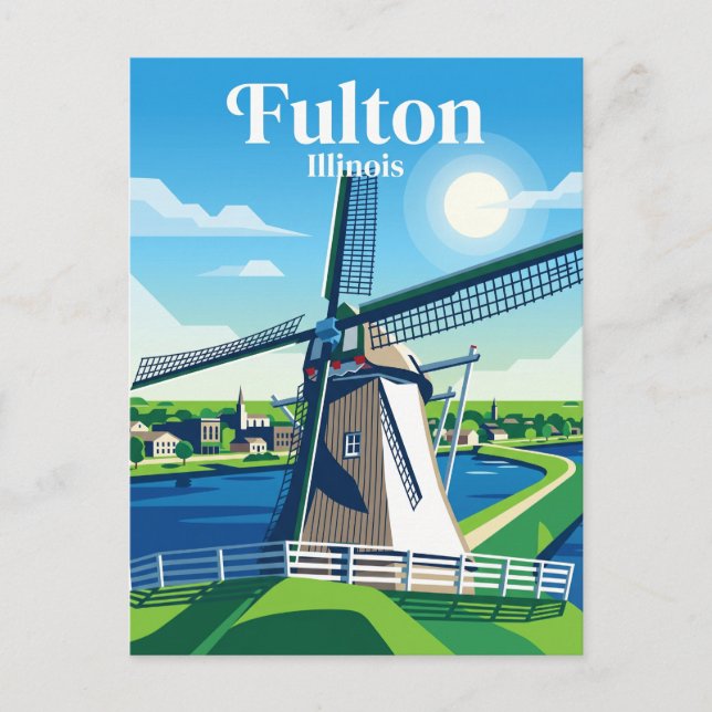 Cartão Postal Fulton Illinois (Frente)