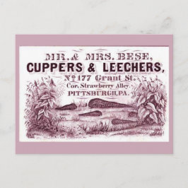 Cartão Postal FUN Vintage MÉDICA LENÇAS E CORANTES E LEECHERS