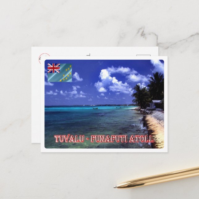 Cartão Postal Funafuti Atoll Beach - Tuvalu - (Frente/Verso In Situ)