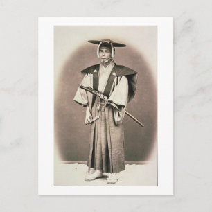 Cartão Postal Funcionário do Tribunal Japonês ou Samurai, c.18