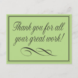 Cartão Postal Funcionário Obrigado pelo trabalho de Excelente