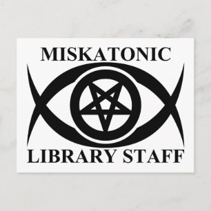 CARTÃO POSTAL FUNCIONARIOS DE BIBLIOTECA MISKATÔNICA
