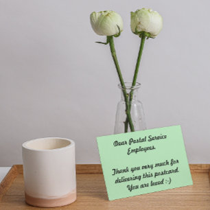 Cartão Postal Funcionários do Serviço Postal Obrigado