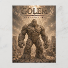 Cartão Postal Fundição de Argila Golem Cinema Escuro