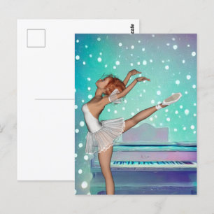 Cartão Postal Fundo Ballerina & Teal Piano