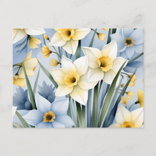 Cartão Postal Fundo de Cores Moles com Daffodil Delicado