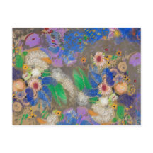Fundo de flores abstratas de Odilon Redon.