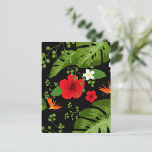 Cartão Postal Fundo de Flores Tropicais 4