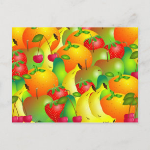 Cartão Postal Fundo de Frutas