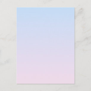Cartão Postal Fundo de Gradação Cor-de-Rosa Pálido e Azul