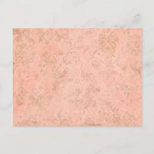 Cartão Postal fundo de padrão ornamental de flor de pêssego