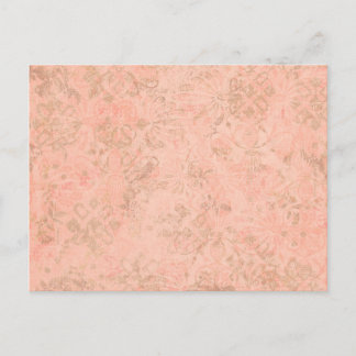 Cartão Postal fundo de padrão ornamental de flor de pêssego