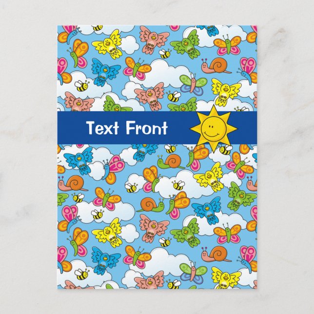 Cartão Postal Fundo dos Animais Bebês (Frente)