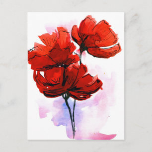 Cartão Postal fundo floral pintado por abstrato 2