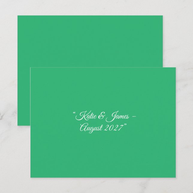 Cartão Postal Fundo Verde de Casa - Design de Casamento (Frente/Verso)