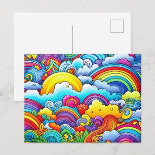 Cartão Postal Fundos de arco-íris