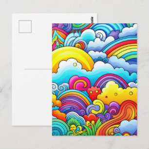 Cartão Postal Fundos de arco-íris