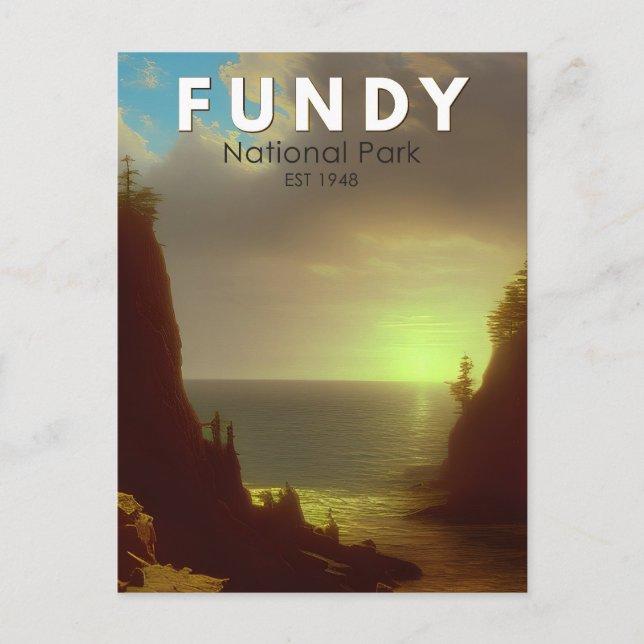 Cartão Postal Fundy National Park Canada Vintage Art (Frente)