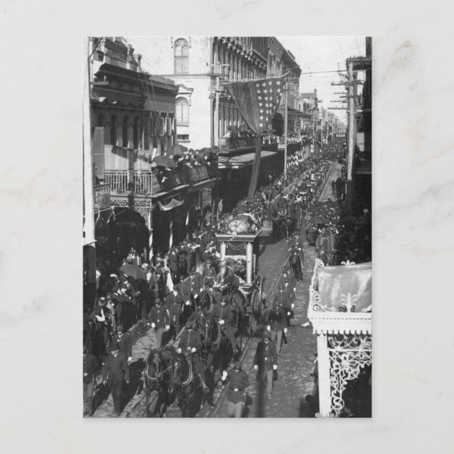 Cartão Postal Funeral de Jefferson Davis em Nova Orleães: 1908 (Frente)