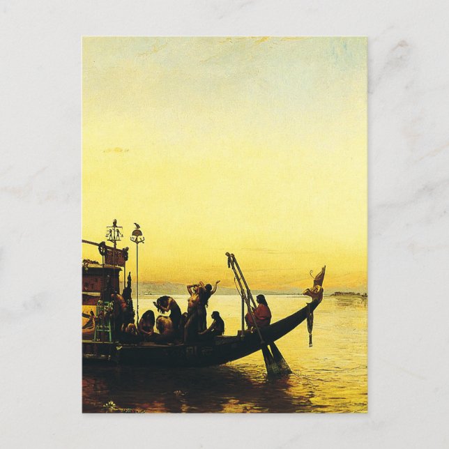 Cartão Postal Funeral de uma múmia no Nilo por Frederick Arthur (Frente)