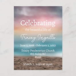 Cartão Postal Funeral do Pôr do Sol Colorido na Praia