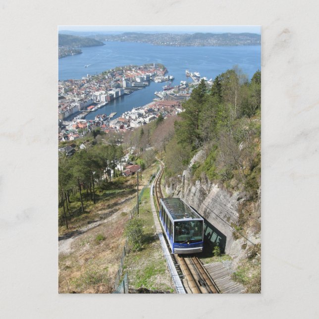 Cartão Postal Funicular no cartão-postal Bergen (Frente)
