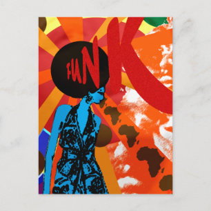 Cartão Postal Funkart Funk retro presentes no estilo do poster v