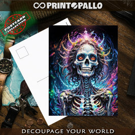 Cartão Postal Funky bizzarre feliz esqueleto Elysium