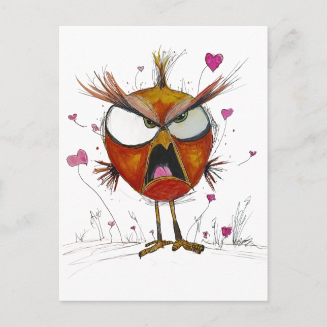 Cartão Postal Funny Angry Bird (Frente)