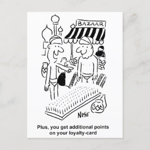 Cartão Postal Funny Bed of Unhas Indian Bazaar Marketplace