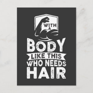 Cartão Postal Funny Bodybuilder No Hair Bald Head Athlete