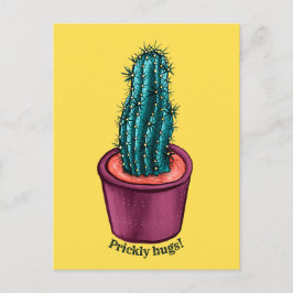 Cartão Postal Funny Cactus Psychedelic Potent Succulent Plant