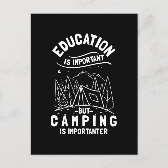 Cartão Postal Funny Camping Quote (Frente)