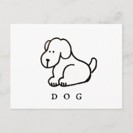 Cartão Postal Funny Cartoon Sitting Dog